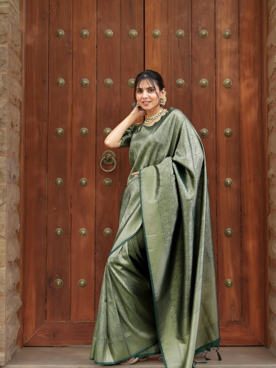 Royal Olive Grace Soft Silk Saree