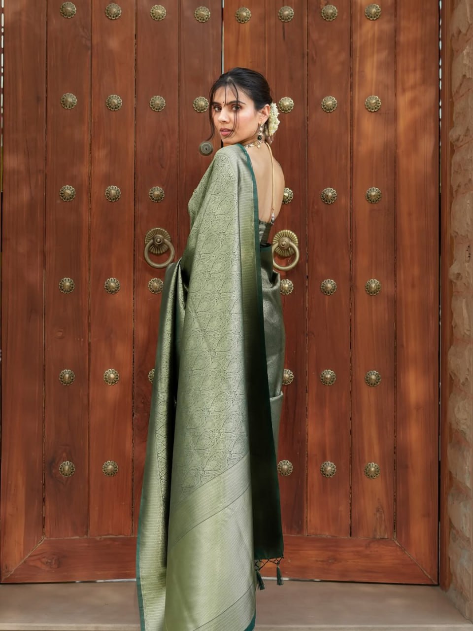 Royal Olive Grace Soft Silk Saree