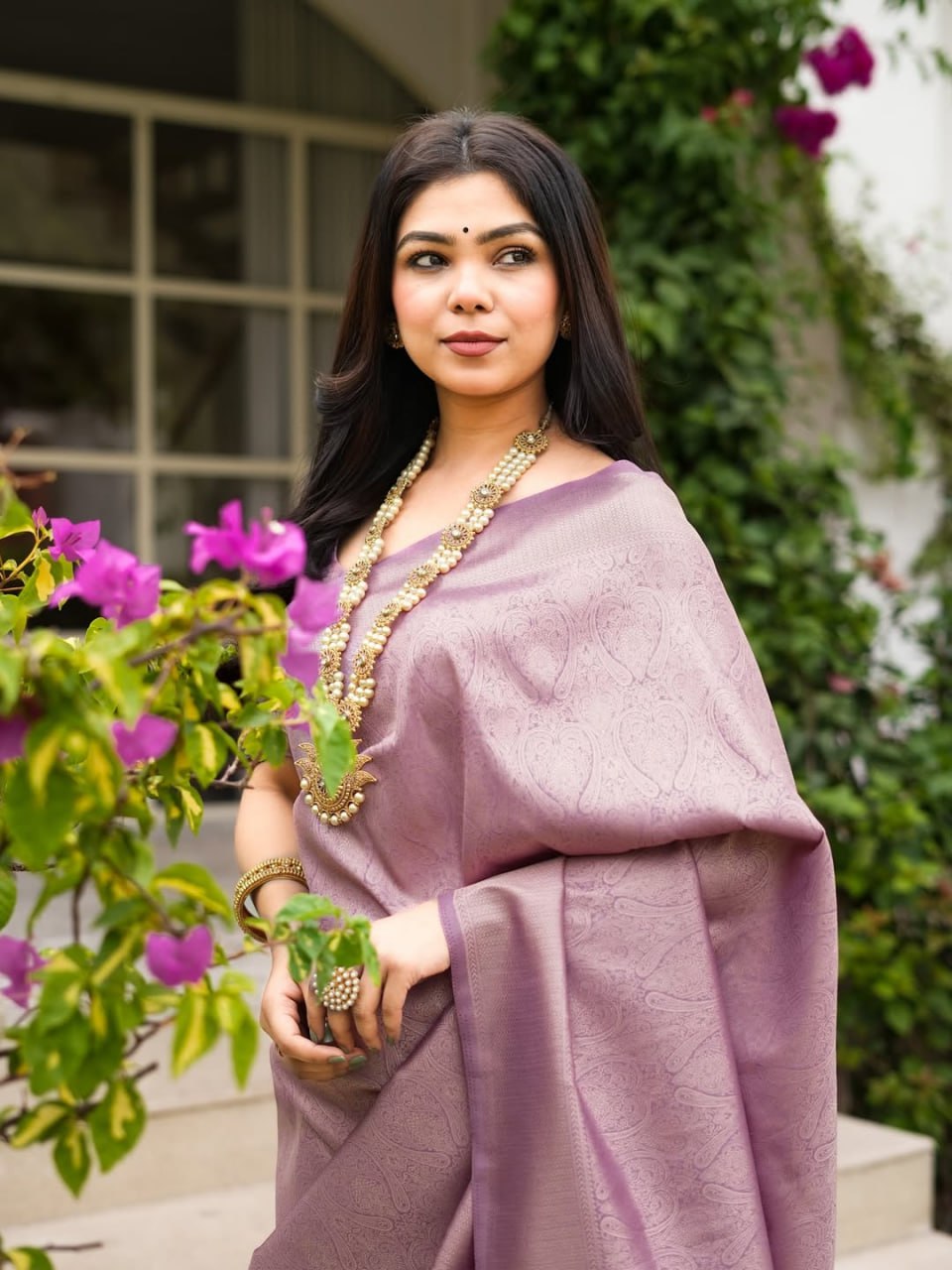 Blush Mauve Royal Charm Silk Saree