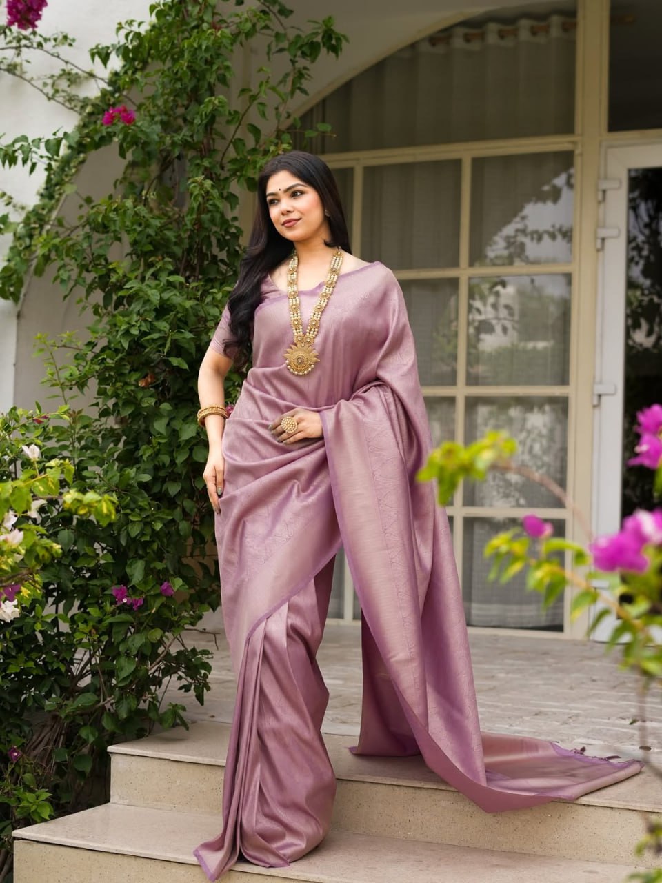Blush Mauve Royal Charm Silk Saree