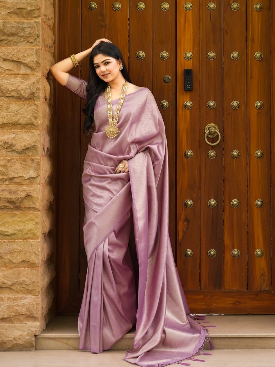 Blush Mauve Royal Charm Silk Saree