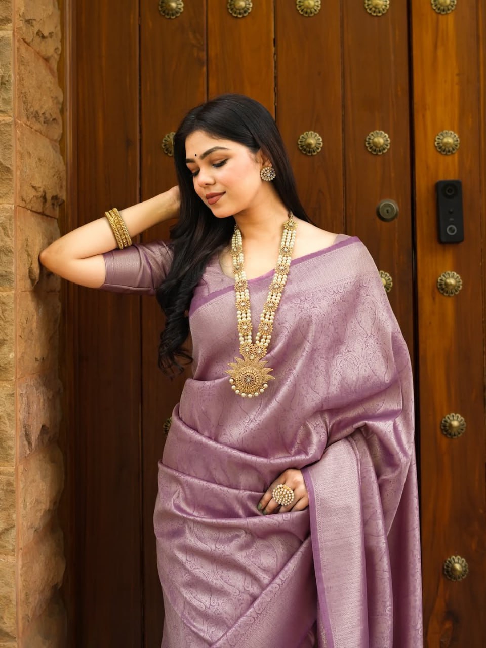 Blush Mauve Royal Charm Silk Saree
