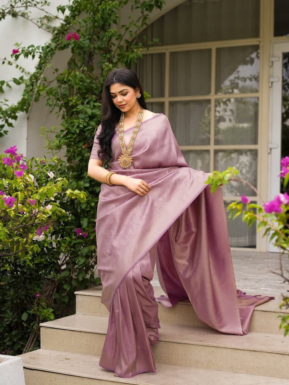 Blush Mauve Royal Charm Silk Saree